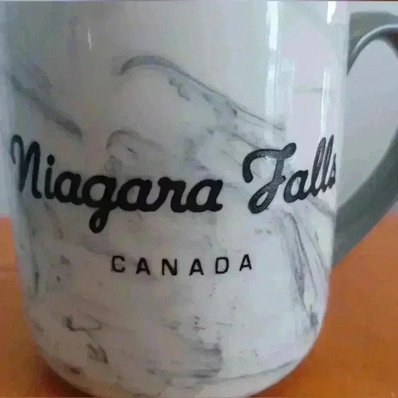 Niagara  Falls Canada Grey and White Marble Design Ceramic Coffee Tea Mug - Picture 4 of 6